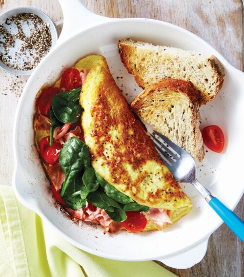 Ham and tomato soufflé omelette - 5 basic dishes to teach your kids