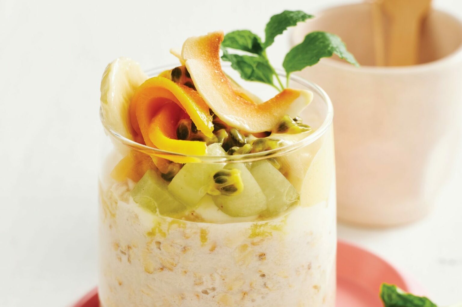 Tropical fruit salad overnight oats