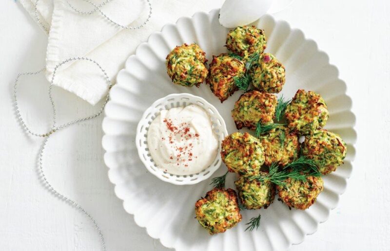 Zucchini and onion stuffing balls