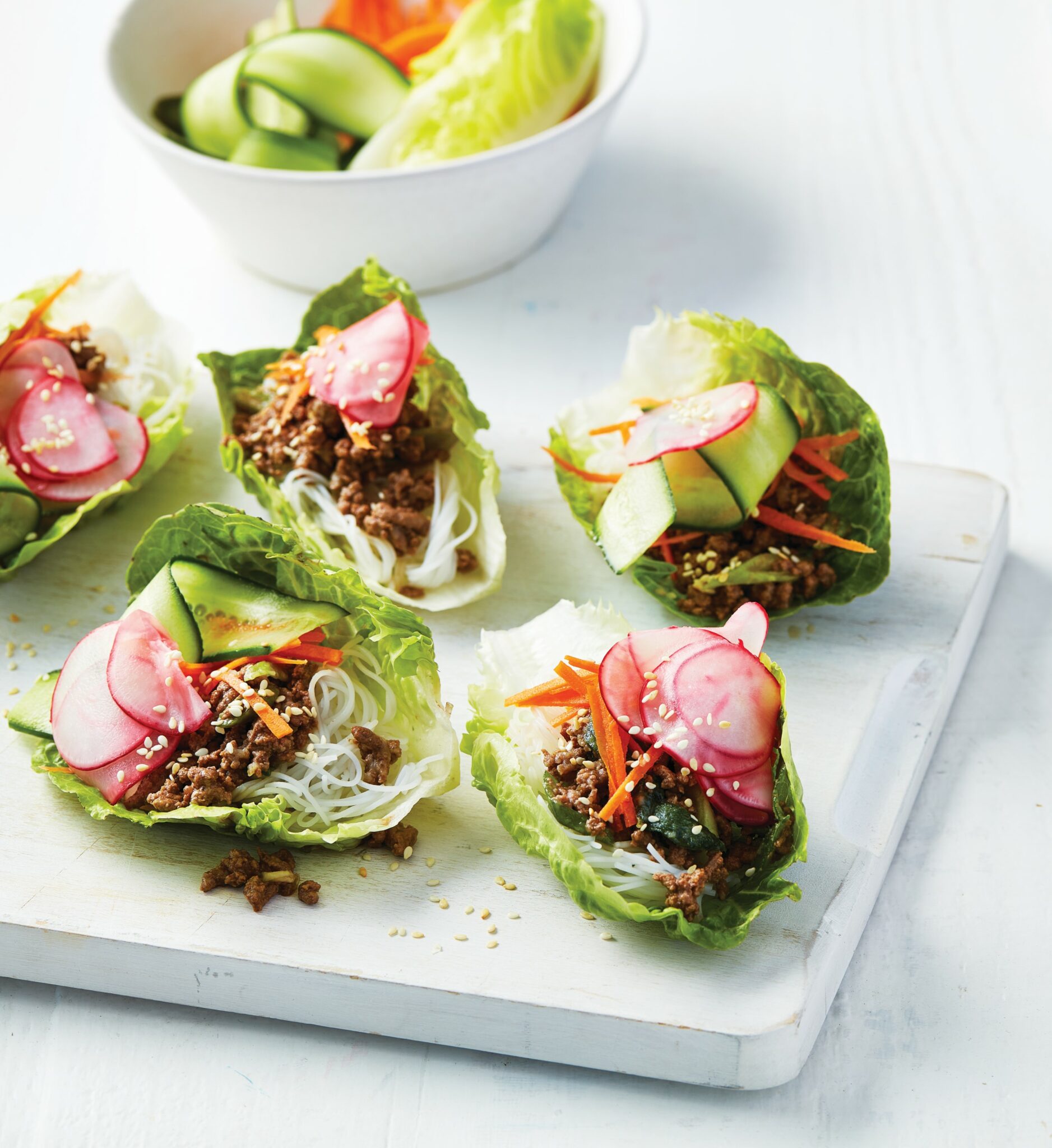 Bulgolgi and rice lettuce cups