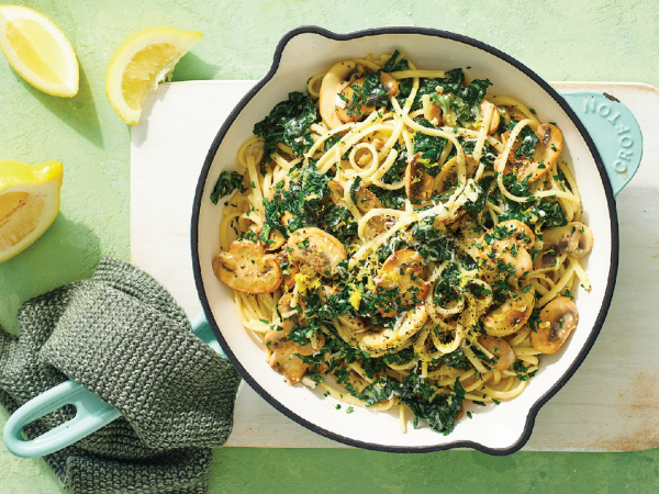 Creamy mushroom and silverbeet pasta Creamy mushroom and silverbeet pasta