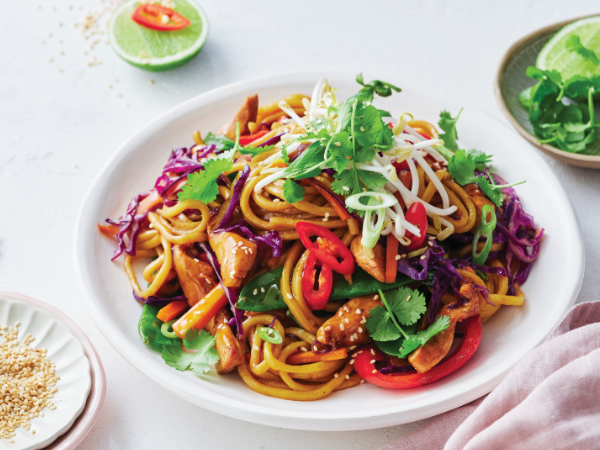 Honey soy chicken fried noodles Honey soy chicken fried noodles