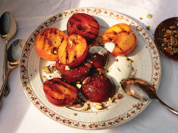 Chargrilled plums with honey yoghurt Chargrilled plums with honey yoghurt