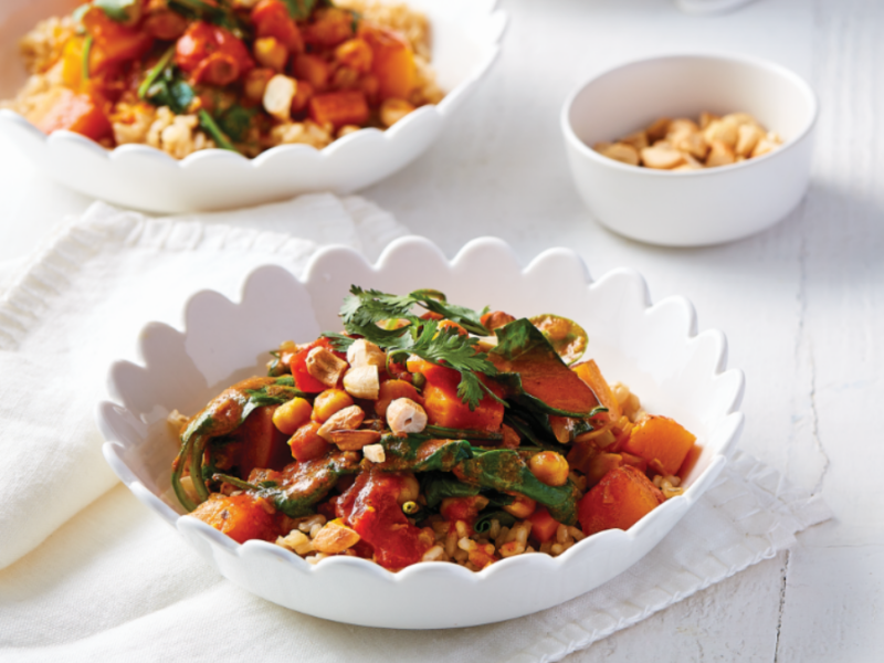 Turmeric pumpkin and chickpea stew