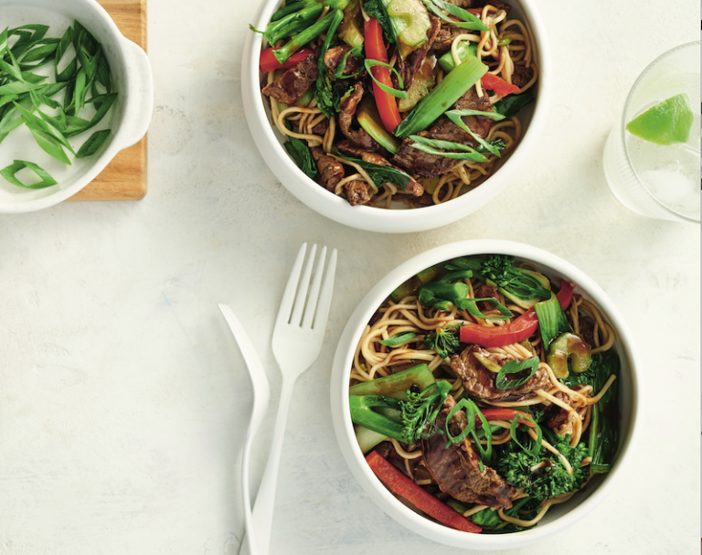 Black bean beef and noodle stir-fry