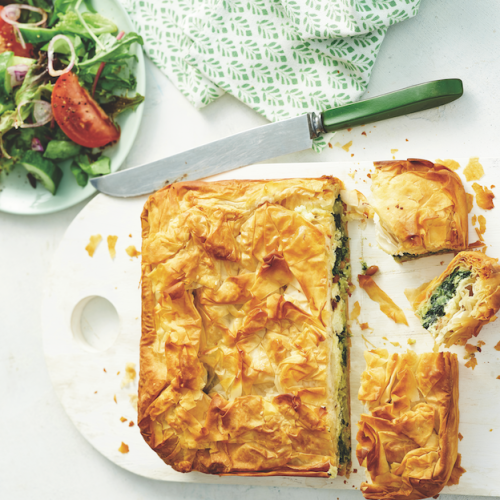 Spinach and feta filo pie