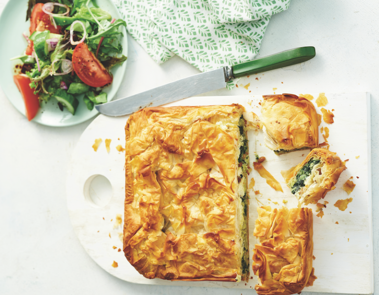 Spinach and feta filo pie