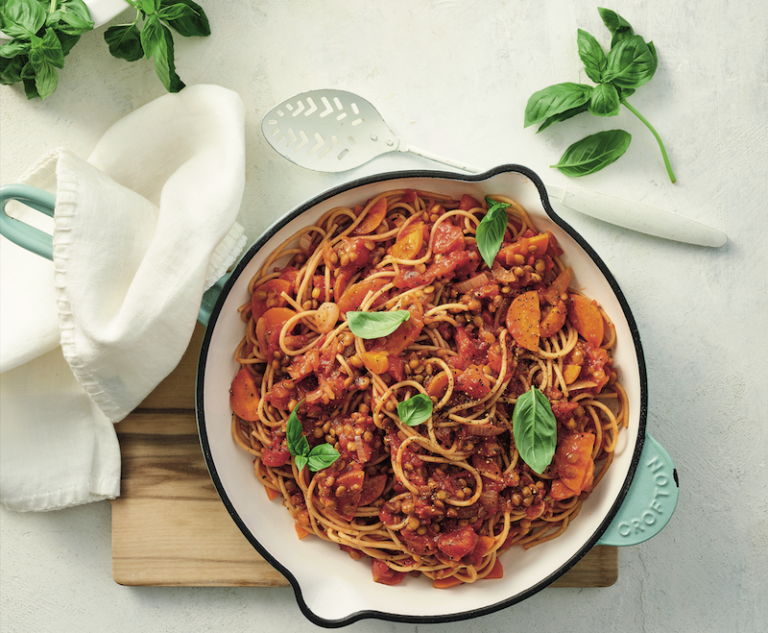 Vegan lentil bolognese