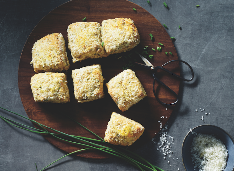 Chive soup scones