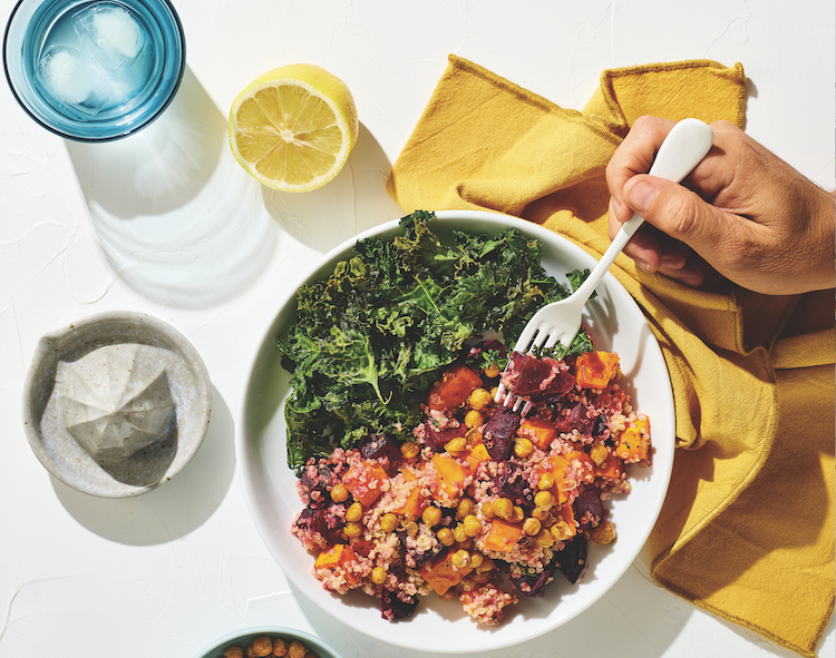 Coconut quinoa with pumpkin and kale crisps Coconut quinoa with pumpkin and kale crisps
