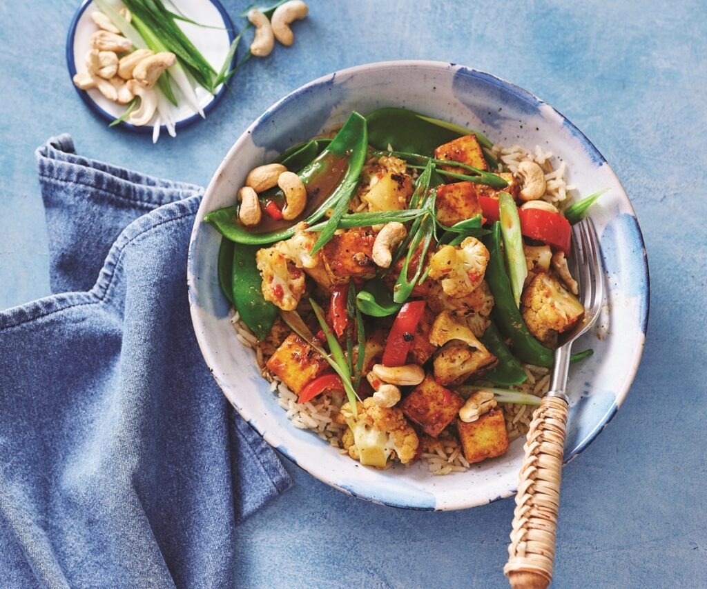 Cauli, capsicum and tofu stir-fry