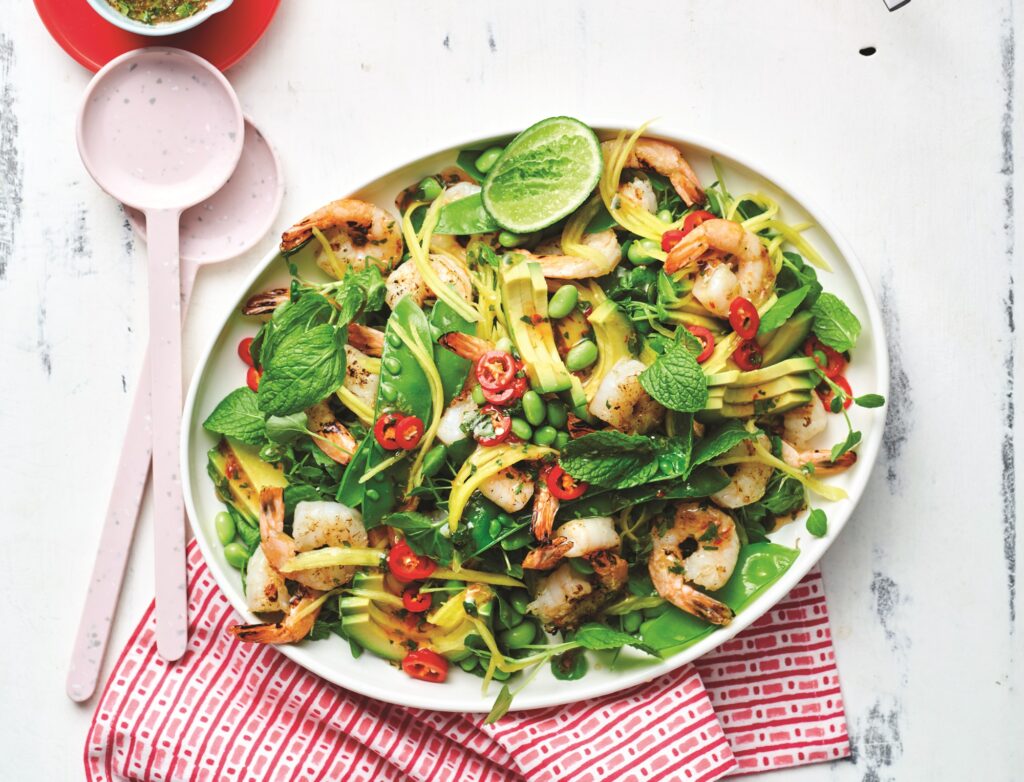 Prawn and mango salad with sweet chilli dressing Prawn and mango salad with sweet chilli dressing