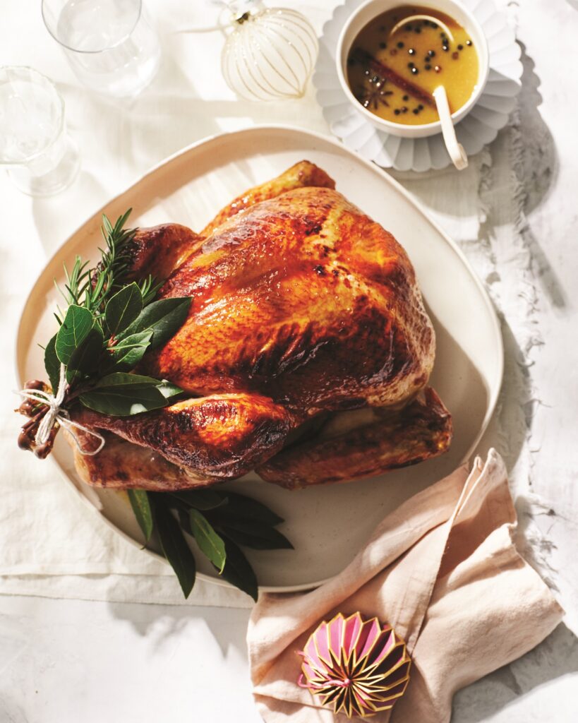 Parcel-baked roast turkey with cider glaze