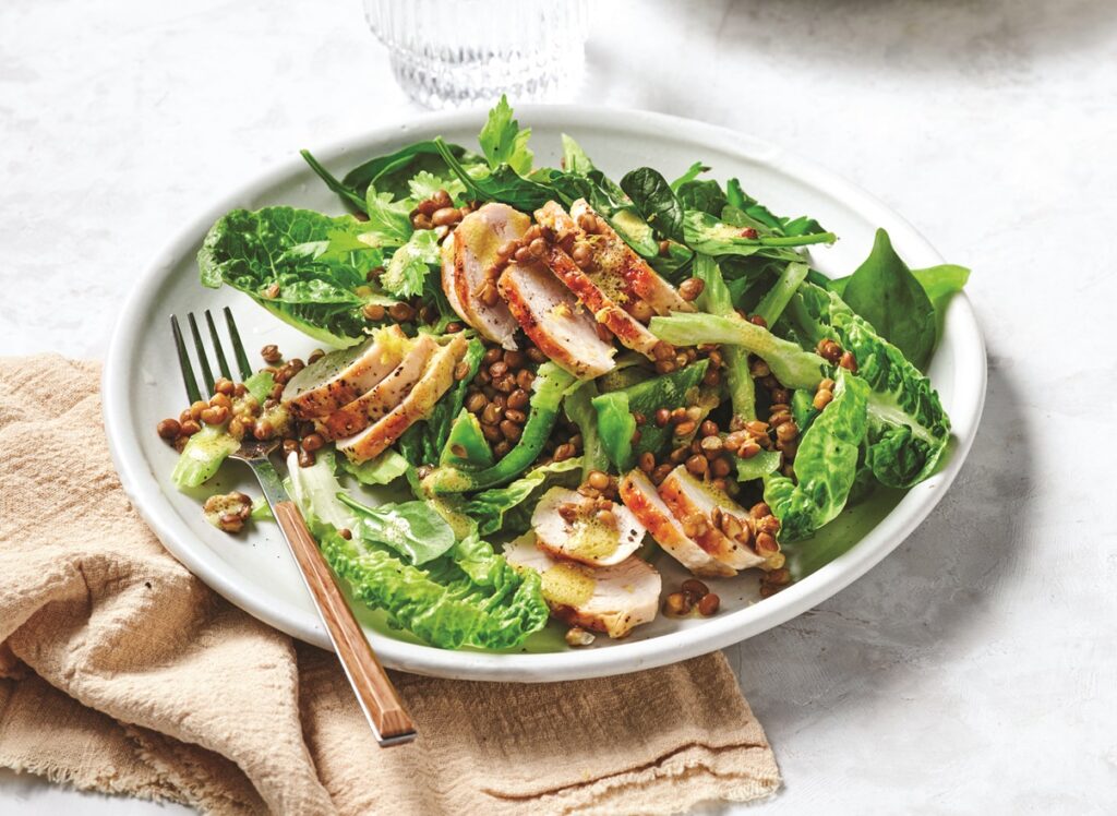 Lemony lentil salad with chicken Lemony lentil salad with chicken