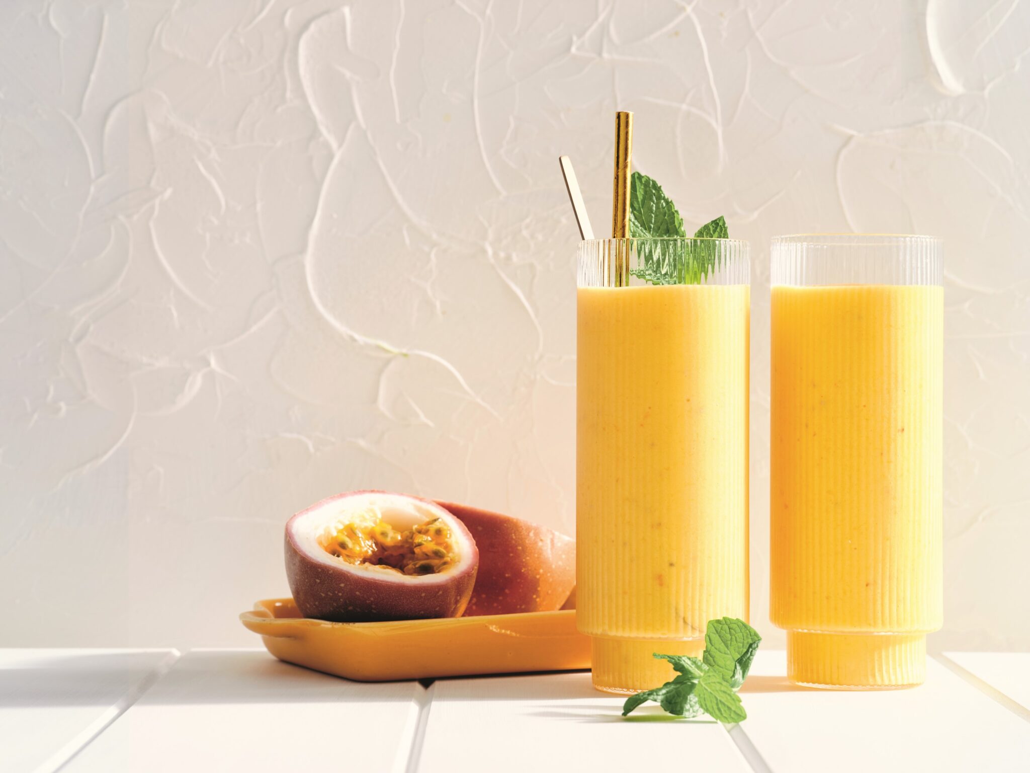 Mango and passionfruit smoothie