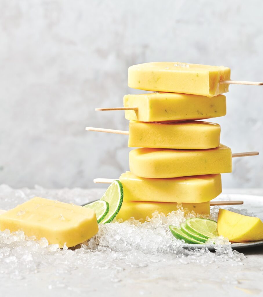 Mango and pineapple popsicles
