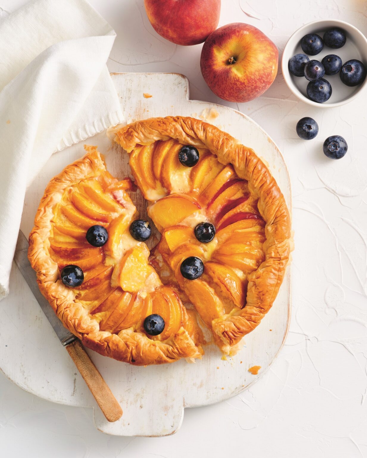 Peach and filo tart