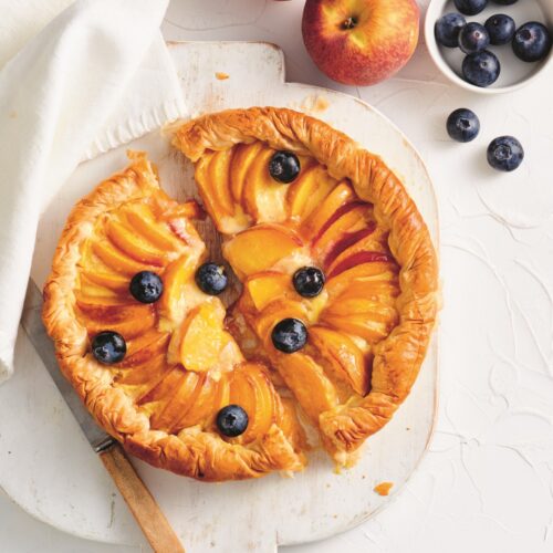 Peach and filo tart