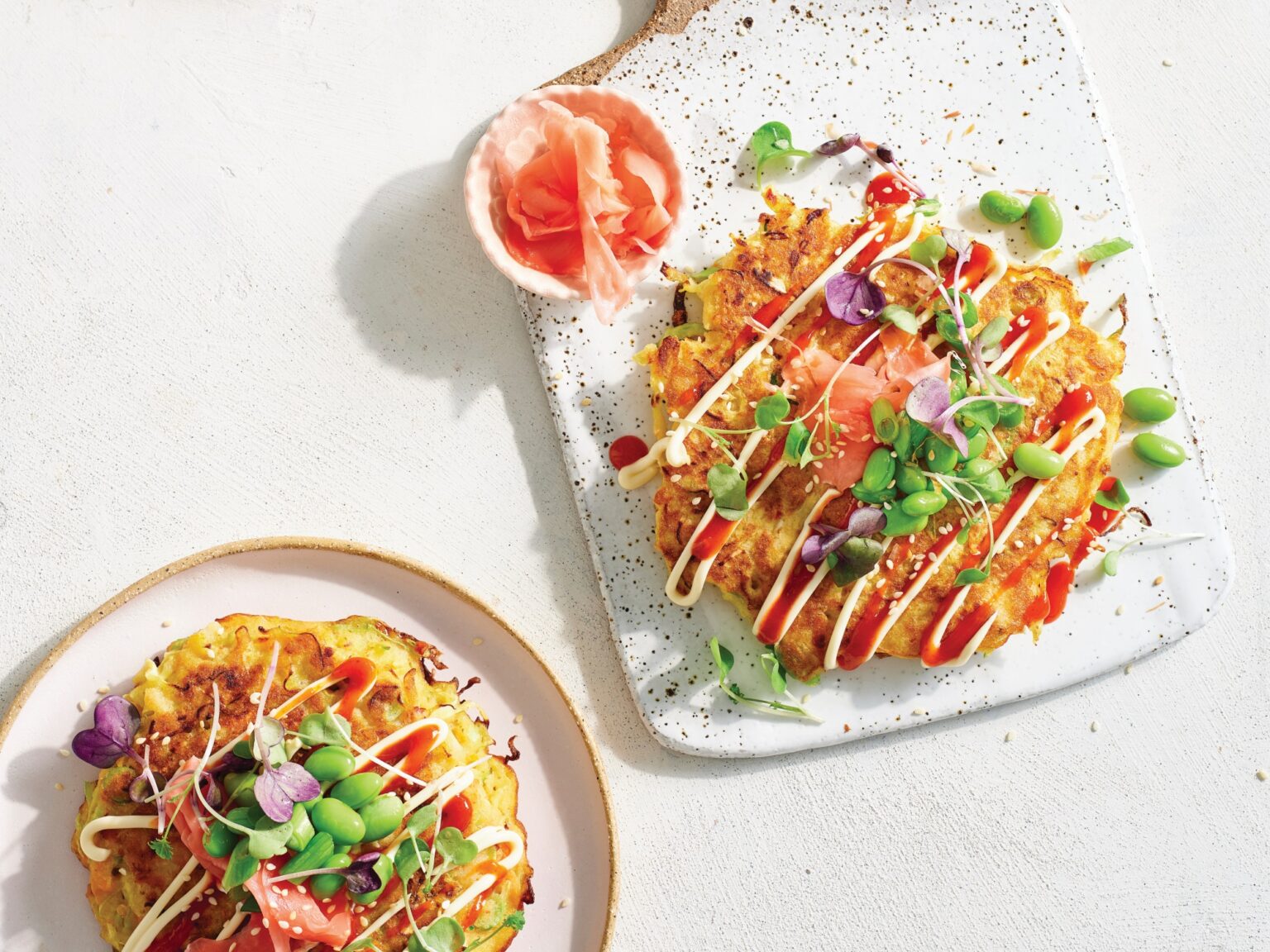 Prawn okonomiyaki (Japanese pancake)