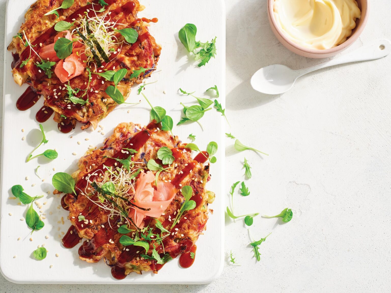 Vegetarian okonomiyaki (Japanese pancake)