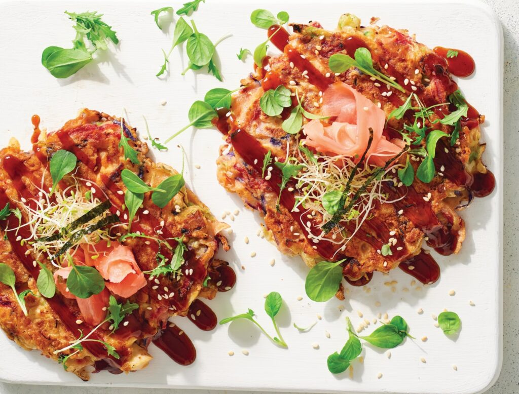 Vegetarian okonomiyaki (Japanese pancake)