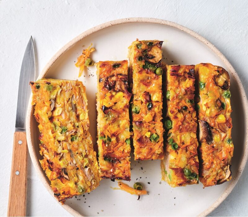 Cheesy ham ‘n’ veg loaf