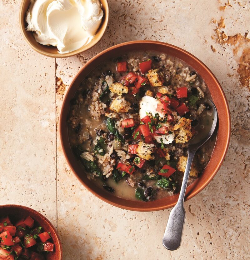Black bean and rice soup