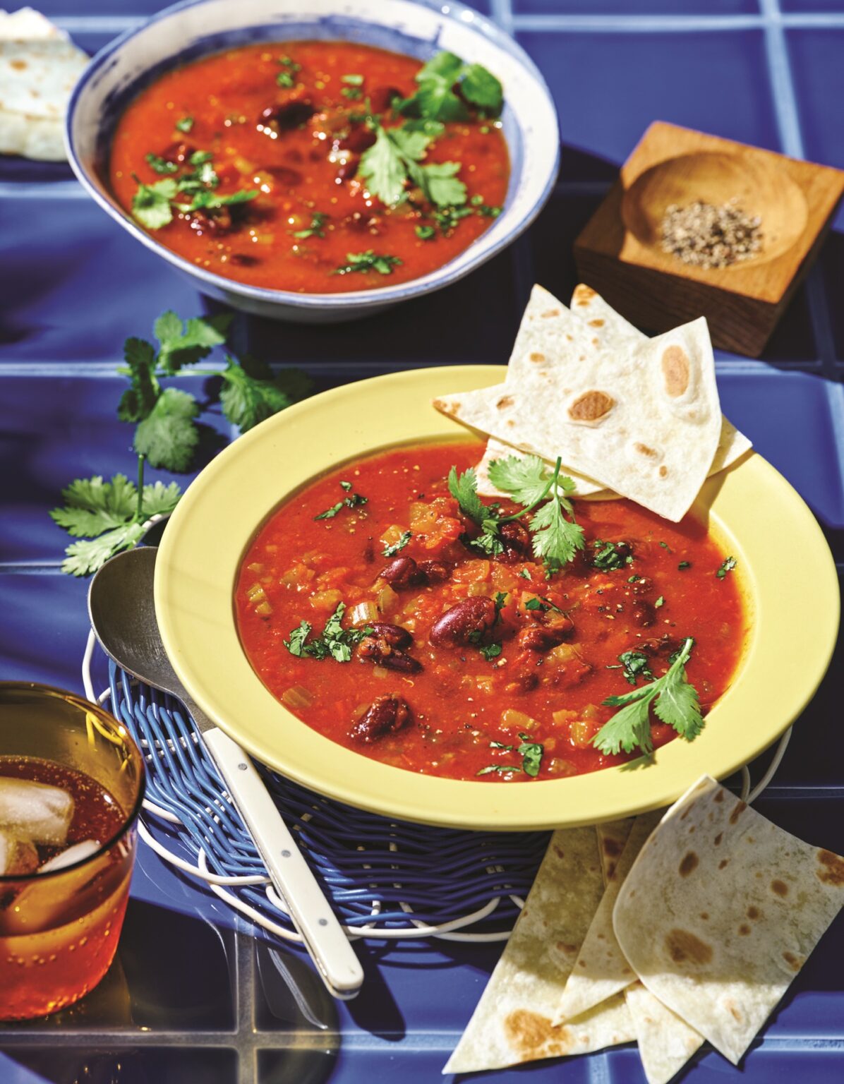 Bean soup with tortillas