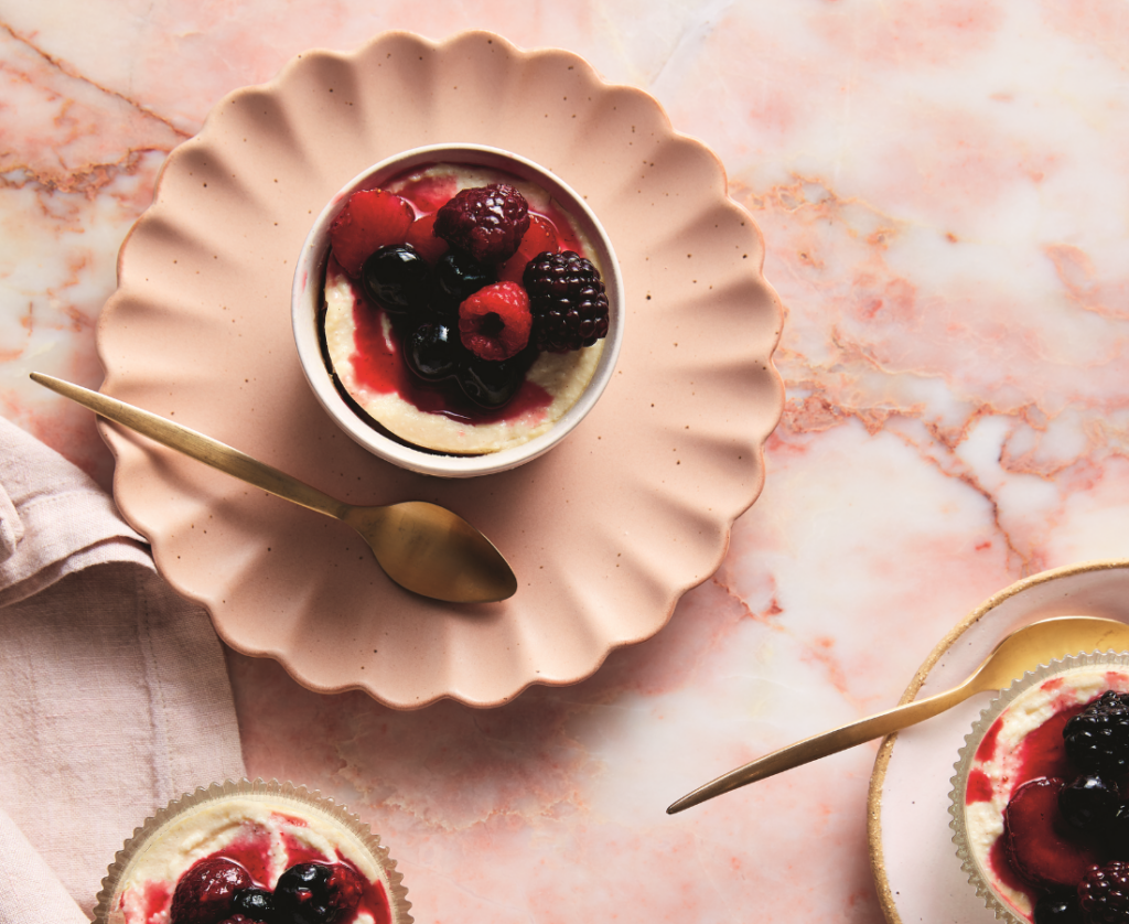 Baked ricotta with strawberries