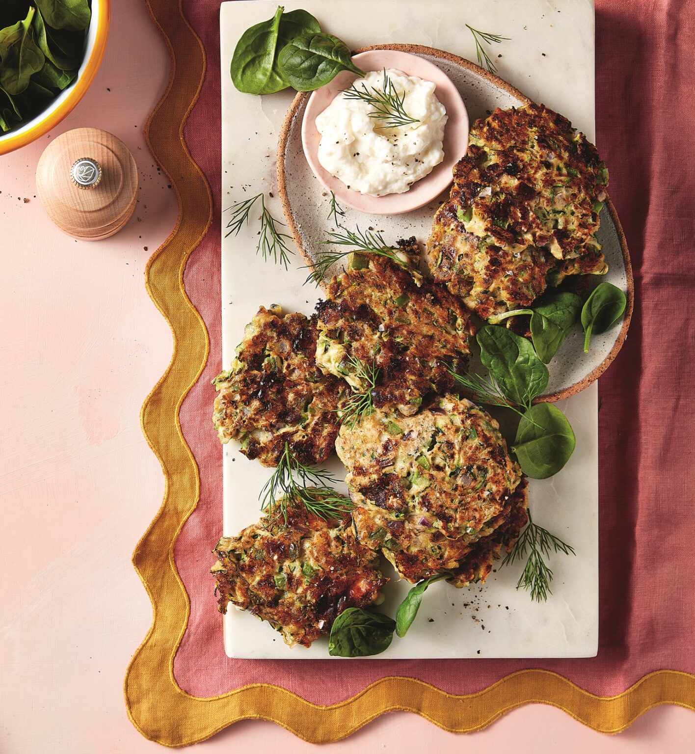 Zucchini and cottage cheese fritters
