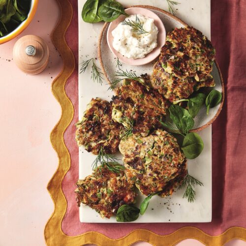 Zucchini and cottage cheese fritters