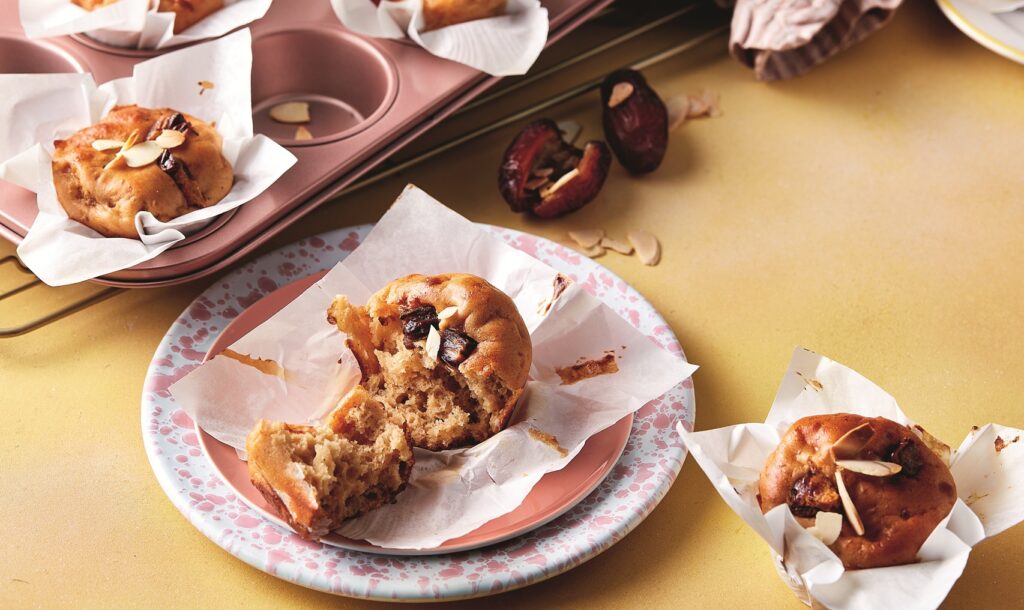 Spiced cottage cheese and date muffins