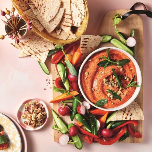 Cottage cheese and roasted red pepper dip