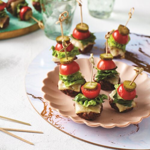 Mini Thai beef burger skewers