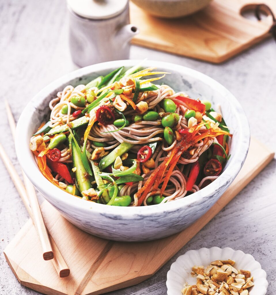 Sesame and ginger soba noodle salad