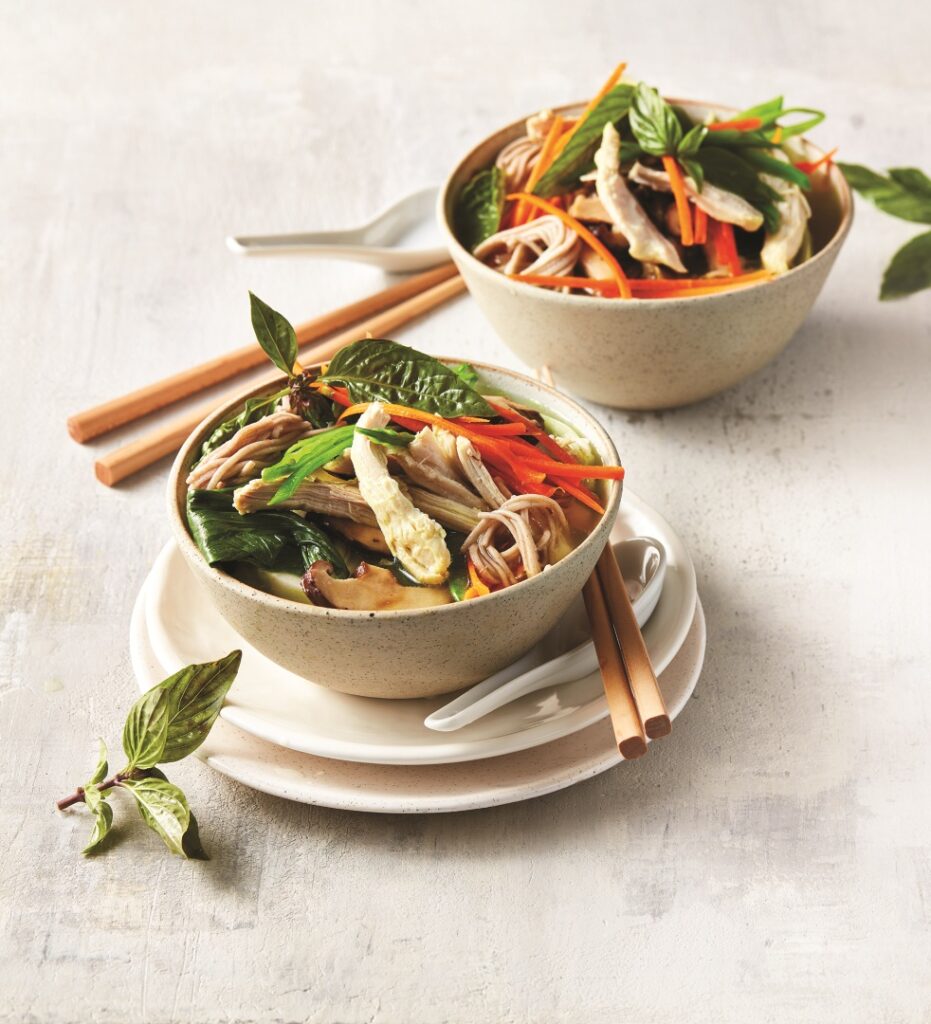 Asian style chicken noodle soup