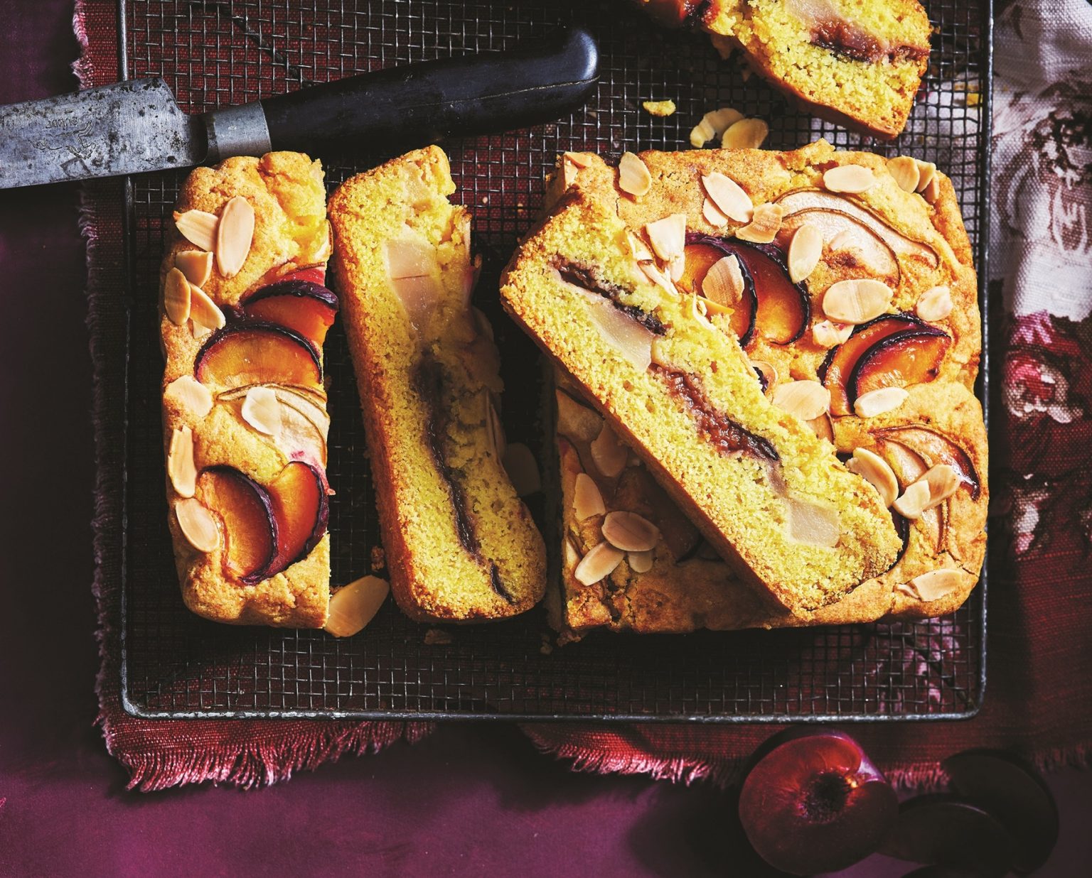 Pear and plum shortcake