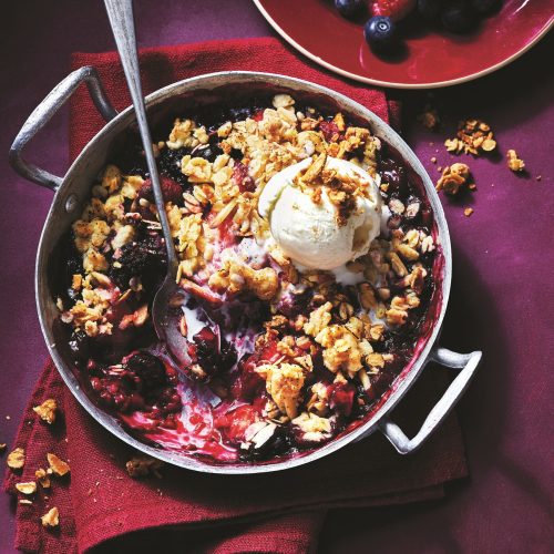 Single serve mixed berry oat crumble